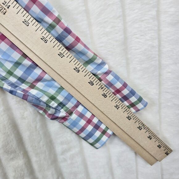 Peter Millar Men's Blue Red Green Plaid Button Down Shirt Long Sleeve Size L - Picture 8 of 9